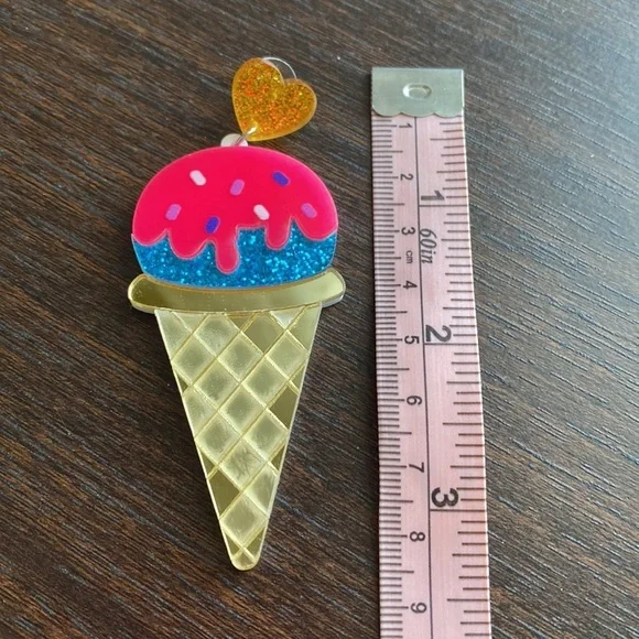 Ice Cream Cone Dangle Earrings - Picture 3 of 3